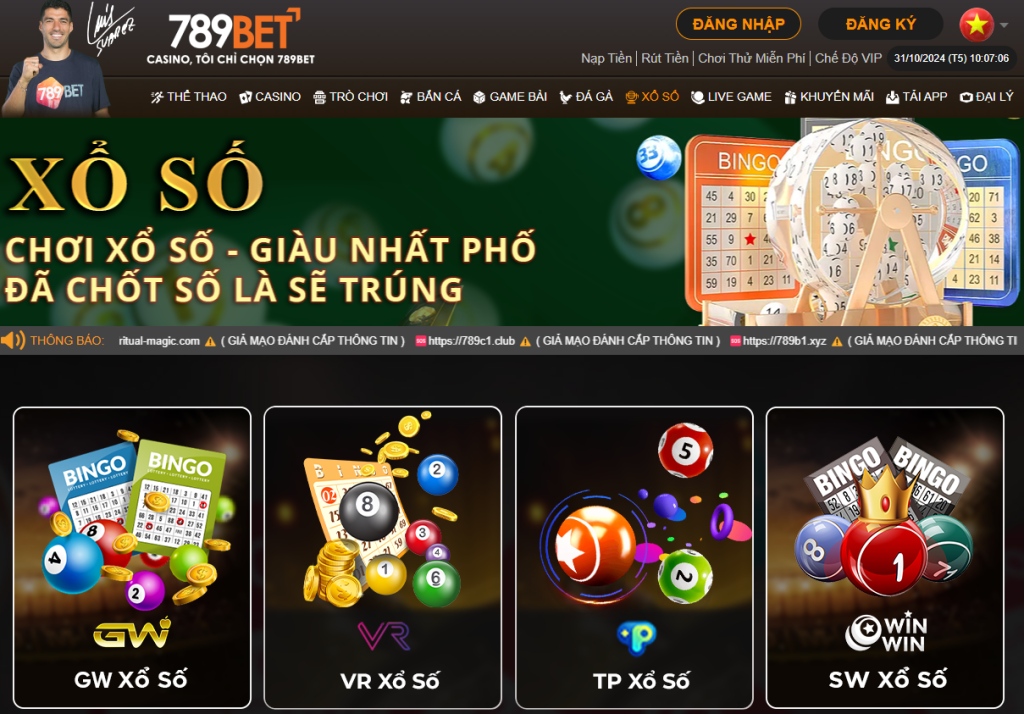 Xổ số là một trong những chuyên mục hấp dẫn tại kho game 789BET